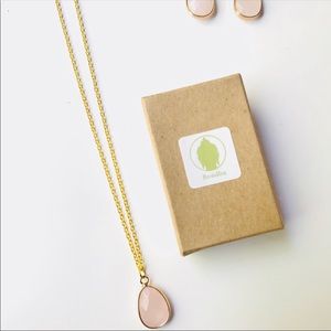 Rose Quartz Drop Necklace